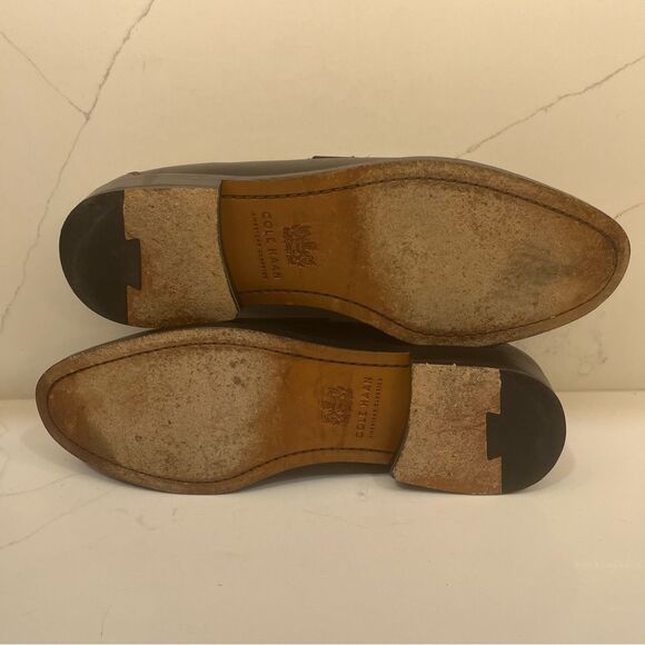 Cole Haan Black Leather Slip-On Loafers - Picture 6 of 7